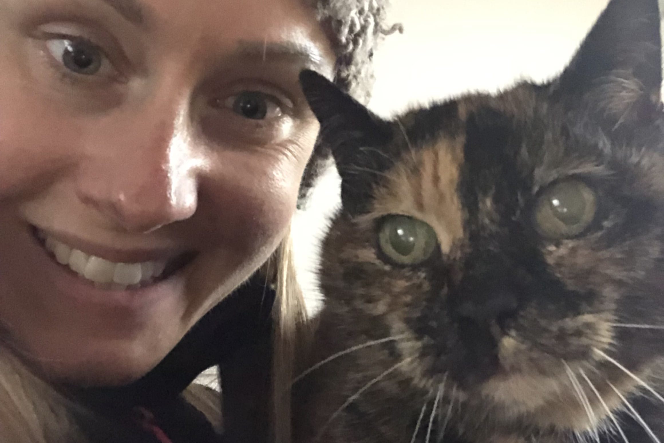 Athena and her pet cat