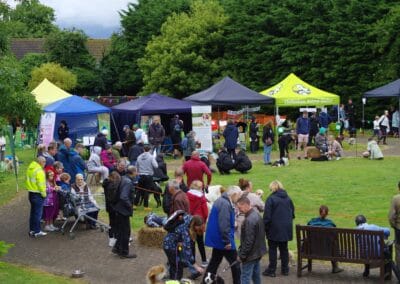 Open dog show and stalls