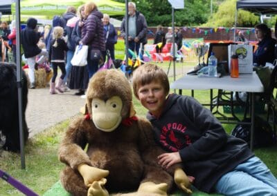 Open day - child with stuffed monkey
