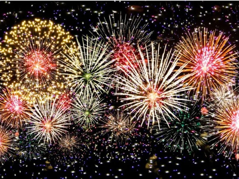 Photo of fireworks in the night sky