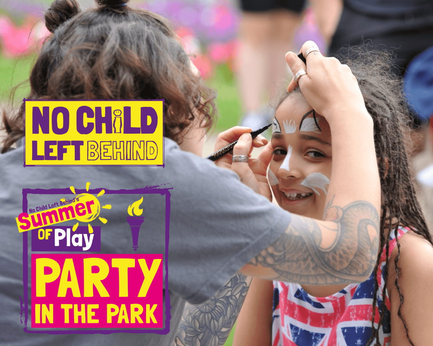 NCLB Party in the Park child having face painted